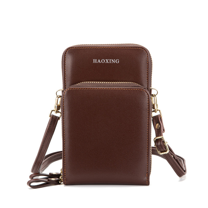 Men's Vertical Faux Leather Crossbody Bag — Black or Coffee
