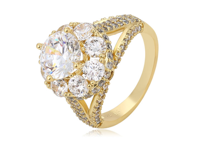 Leila Ring Plaqué Or élégant 14K-4