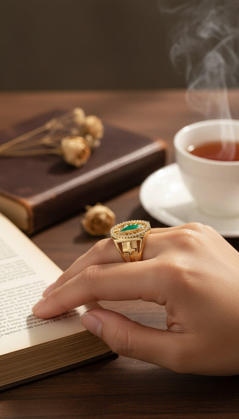 Bague AGNETA — Plaquée Or 14K, CZ Blanc, Cuivre Écologique, Minimaliste, Femme