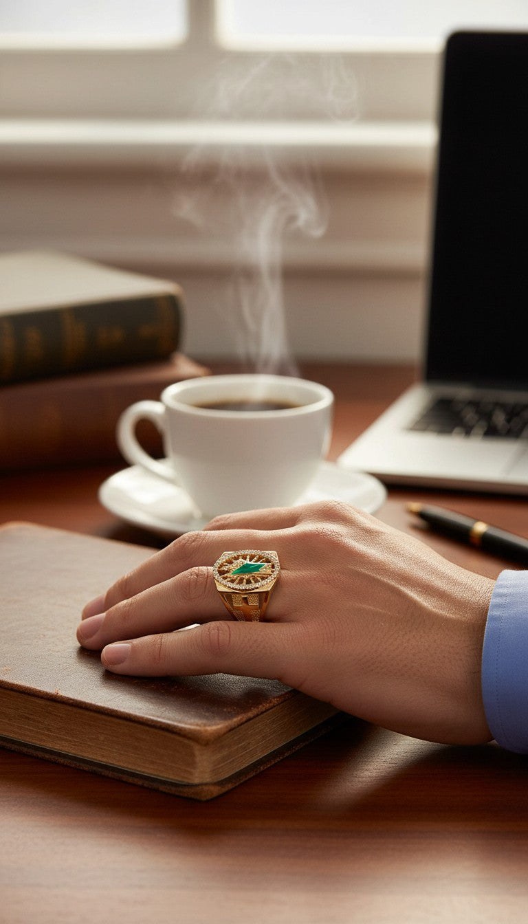 Bague AGNETA — Plaquée Or 14K, CZ Blanc, Cuivre Écologique, Minimaliste, Femme