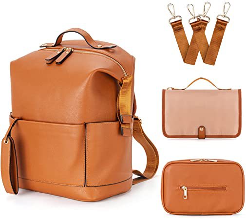 Sac Maman & Bébé Grande Capacité — Cuir PU, Sac à Dos | 4 Coloris