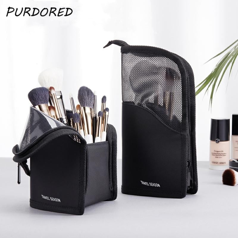Trousse de Maquillage Debout Transparente — Porte-Pinceaux & Organisateur Voyage | 2 Coloris