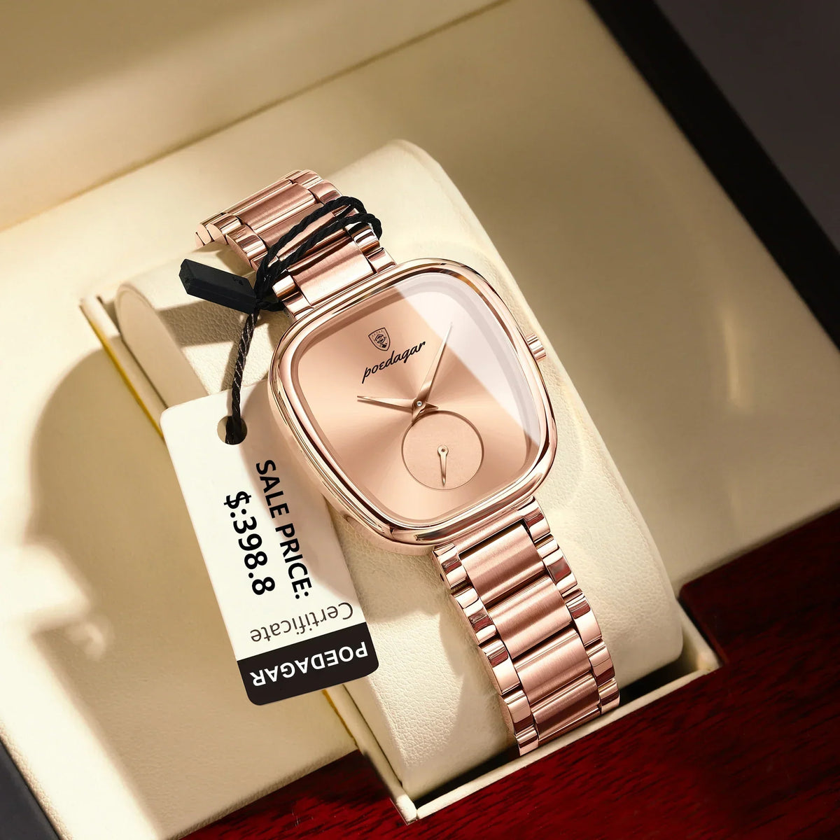 Women's Stainless Steel Waterproof Quartz Watch (Rose Gold)-2
