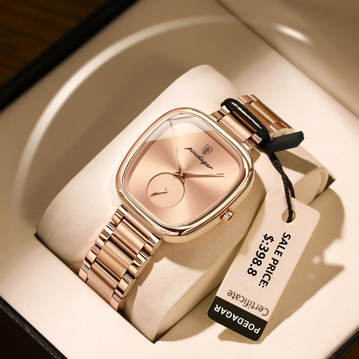 Women's Stainless Steel Waterproof Quartz Watch (Rose Gold)-1