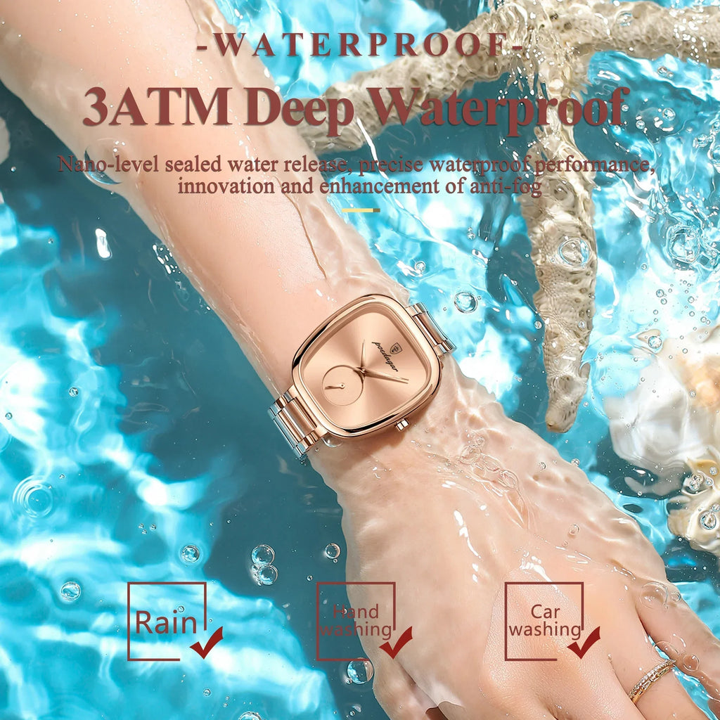 Women's Stainless Steel Waterproof Quartz Watch (Rose Gold)-3