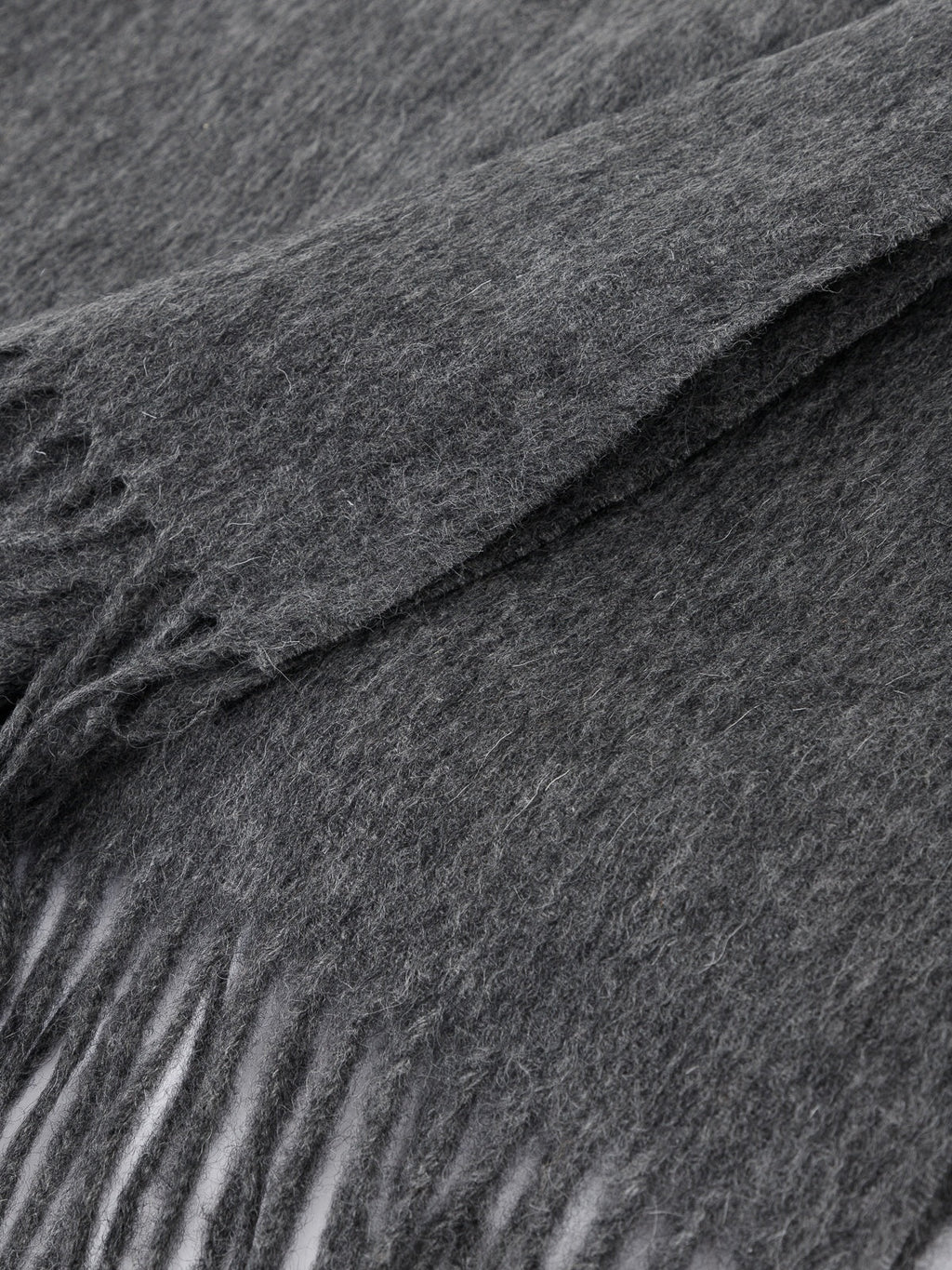 Grey wool scarf 200 × 70 cm
