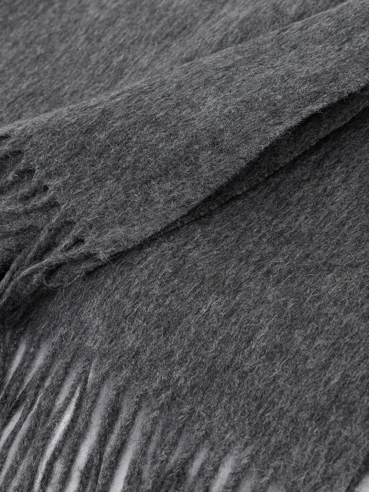 Grey wool scarf 200 × 70 cm