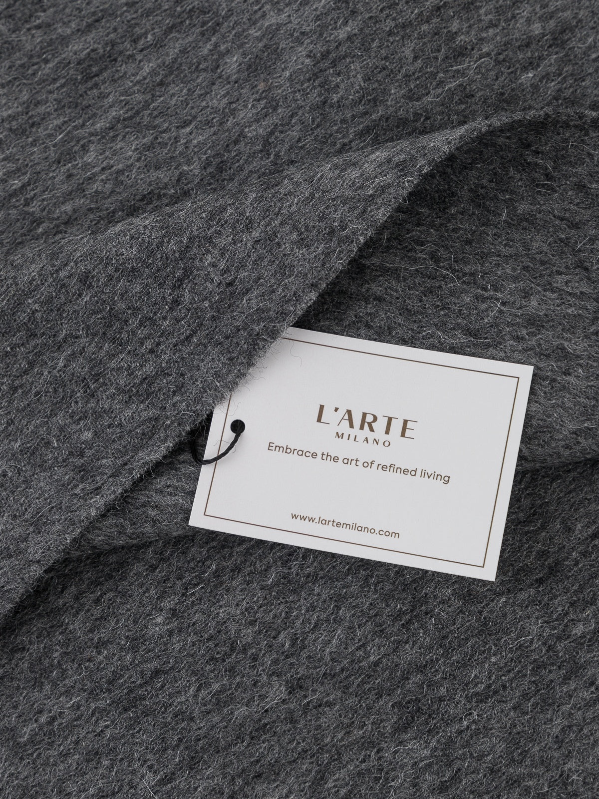 Grey wool scarf 200 × 70 cm