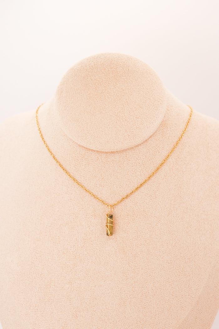 Pendentif Jade Mini Piliers — « Fleur de Prunier », Pierre Naturelle, 3 Coloris