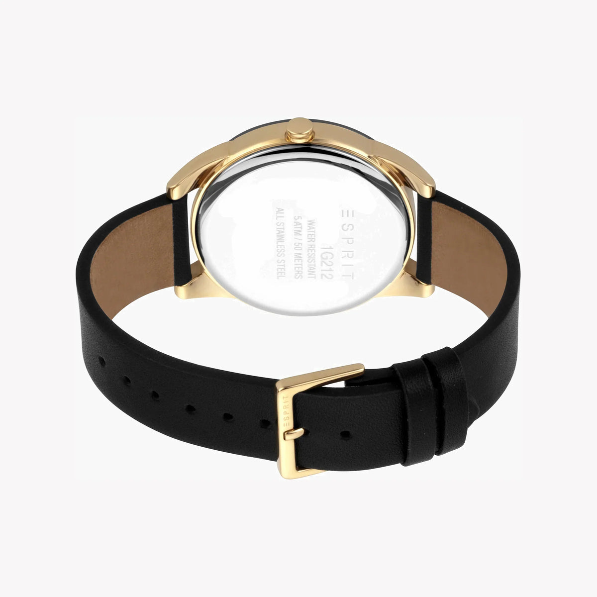 Esprit Men's Stainless Steel Watch, Black Leather Band | Es1g097m0035-2