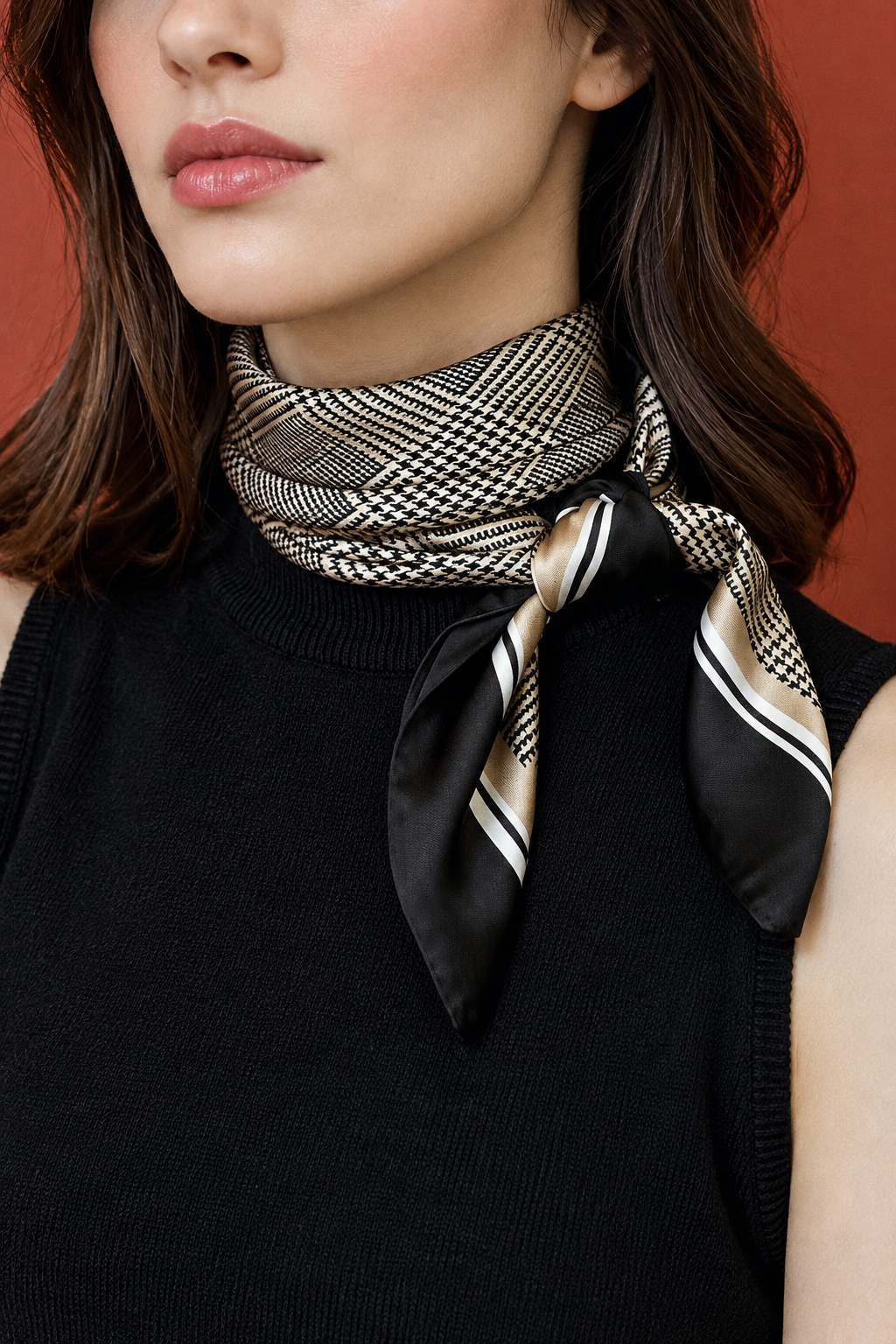 Foulard Pied-de-Poule recadré