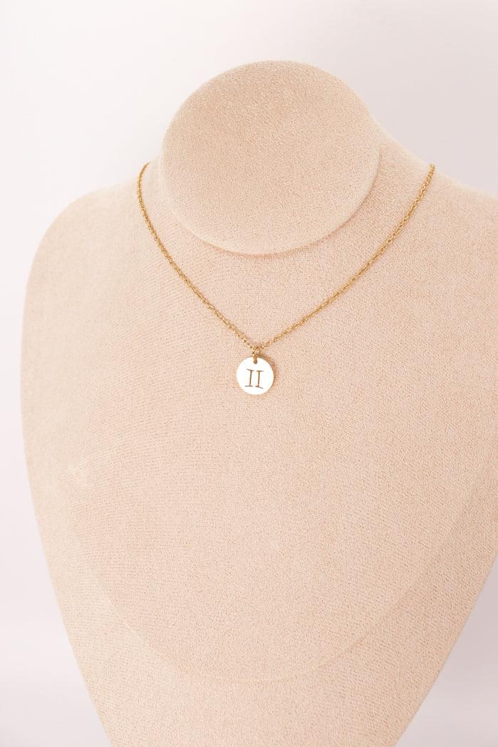 Pendentif Astro — Signes du Zodiaque, Acier Inox, Plaqué Or