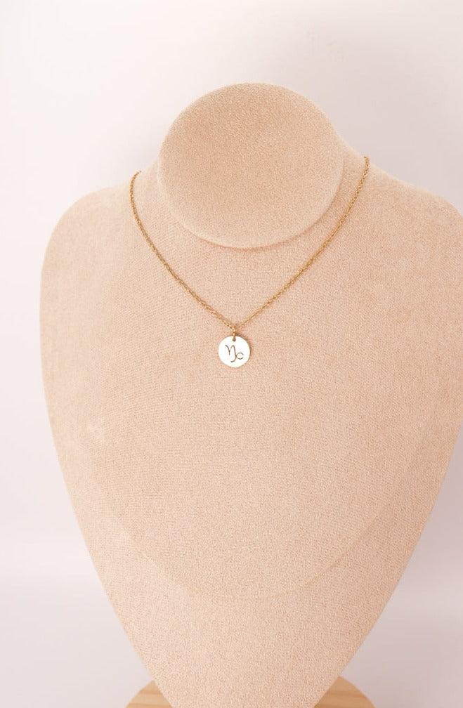 Pendentif Astro — Signes du Zodiaque, Acier Inox, Plaqué Or