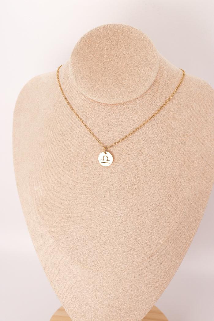 Pendentif Astro — Signes du Zodiaque, Acier Inox, Plaqué Or