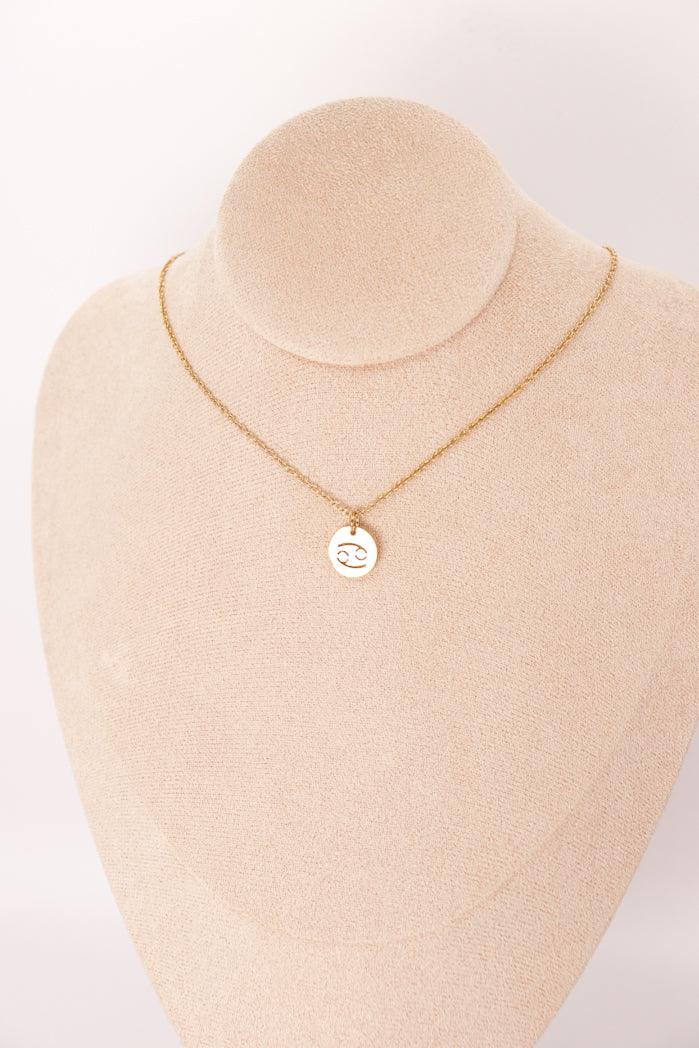 Pendentif Astro — Signes du Zodiaque, Acier Inox, Plaqué Or