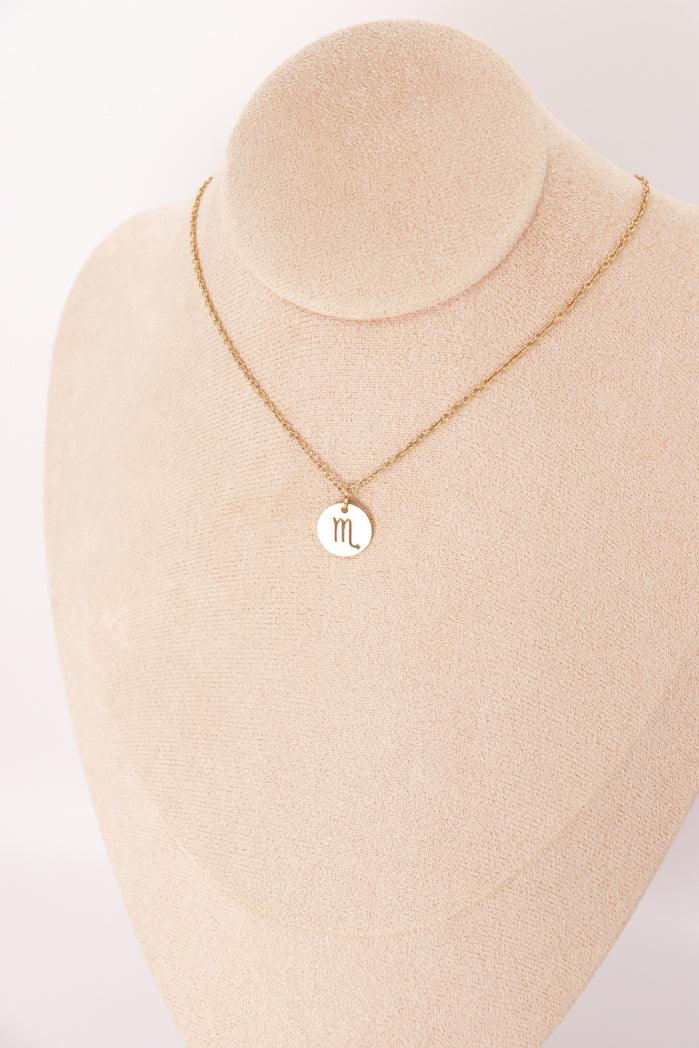 Pendentif Astro — Signes du Zodiaque, Acier Inox, Plaqué Or