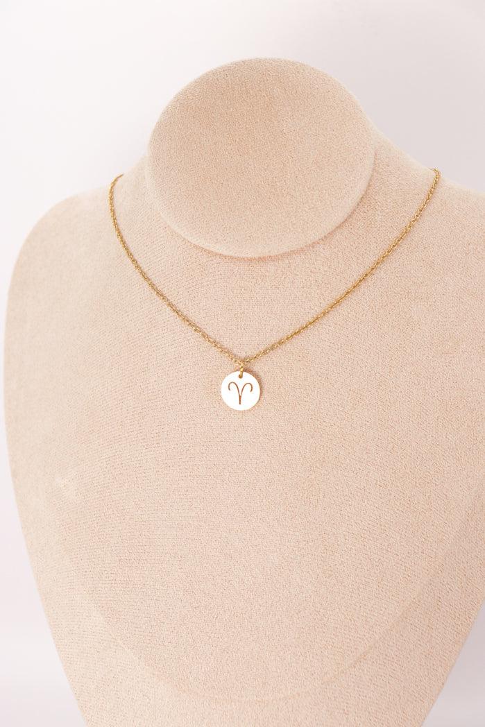 Pendentif Astro — Signes du Zodiaque, Acier Inox, Plaqué Or