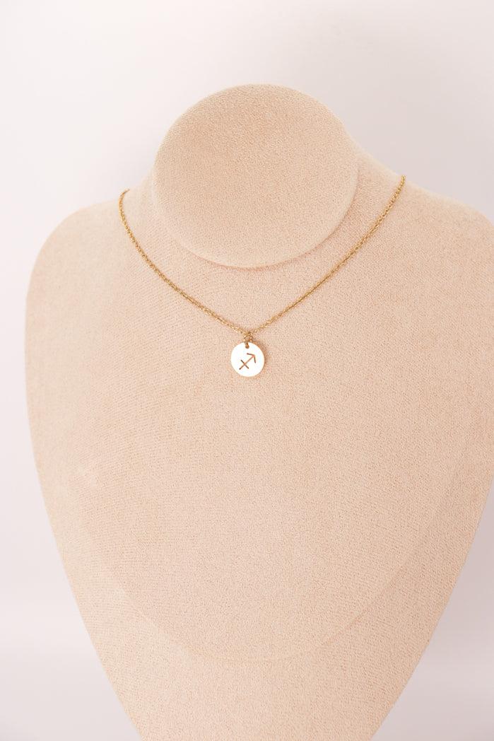 Pendentif Astro — Signes du Zodiaque, Acier Inox, Plaqué Or