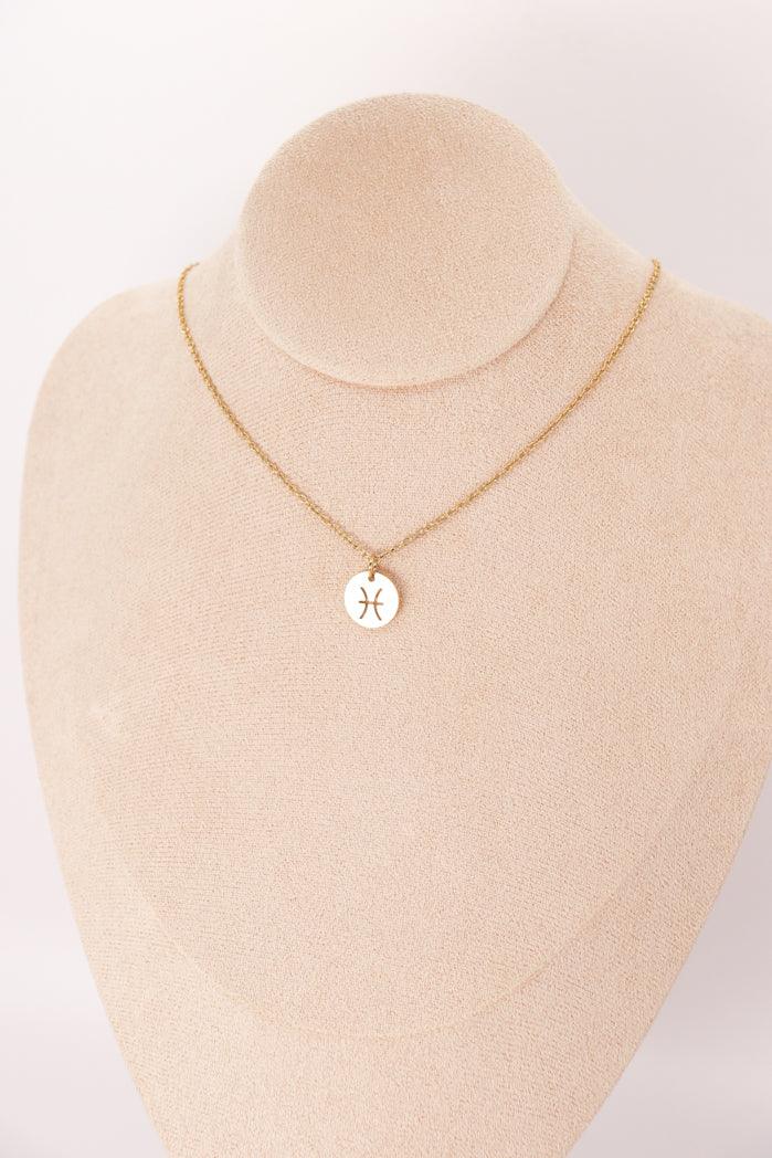 Pendentif Astro — Signes du Zodiaque, Acier Inox, Plaqué Or